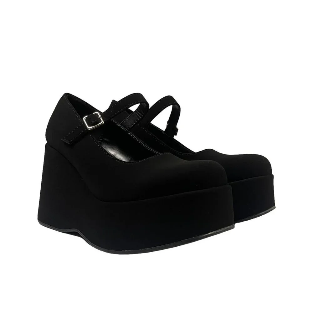 Soda Shoes Actress Black Platform Mary Janes - Picture 2 of 3